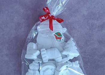 Prezent na Mikołaja gipsowe figurki do samodzielnego malowania.