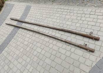 2x zabytkowy dyszel do wozu konnego 3,6 m okucie zaczep