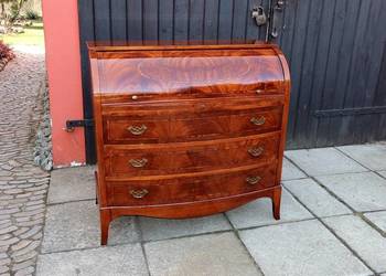 Unikatowy Intarsjowany Sekretarzyk Biurko Neobarokowe Orzech Po Renowacji