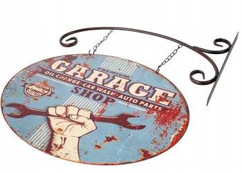 Plakat szyld metalowy na uchwycie My garage my roules GARAGE SHOP Plakat szyld metalowy na uchwycie My garage my roules GARAGE SHOP