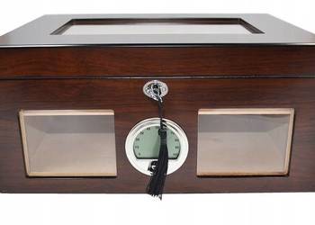 Humidor z Cedru i Szklaną Pokrywą Brązowy