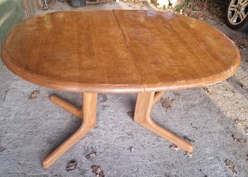 stół drewniany jesion owal 128 x 94 cm pełne drewno.