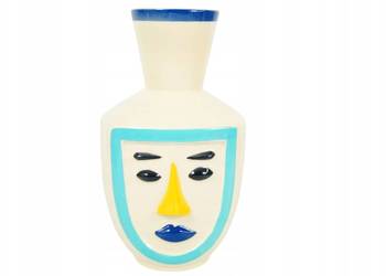 Porcelanowy wazon żardiniera Vallauris 1960 twarz abstrakcja