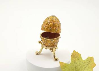 Jajko jajo faberge pojemniki szkatułka pomarańczowe łuski