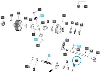 Wałek blokady dyferencjału / TRG320 / LS Tractor 40195611