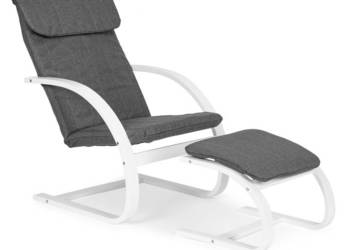 Fotel fiński bujany z podnóżkiem finka leżanka do salonu ModernHome