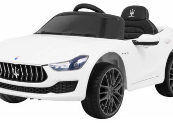 Maserati Ghibli Białe – 12V, 2x Silnik 16000RPM, Koła EVA, Ekoskóra, Pilot