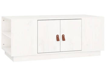 Stolik kawowy biały 100x50x41 cm lite drewno sosnowe WM-818256