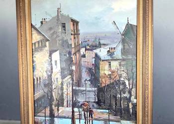 Pejzaż miejski, olej na płótnie podpisany Garhdez Paryż 73r 56/71cm