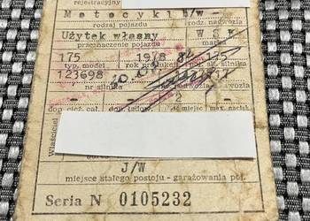 Dowód rejestracyjny WSK 175