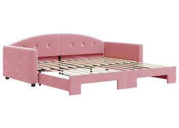 Sofa rozsuwana różowa aksamit 100x200 cm WM-3197311