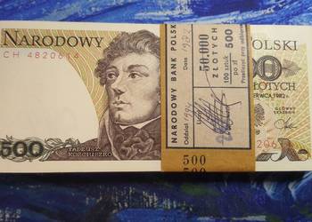 PACZKA 100 x 500 złotych 1982 s. CH UNC