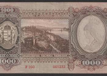 Węgry 1000 pengo 1943 - F 090 - stan 1/2