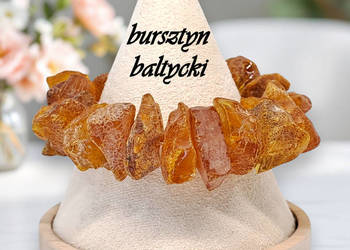 Bransoletka z bursztynu BURSZTYN bałtycki bryłki surowe koniakowe #820 Bransoletka z bursztynu BURSZTYN bałtycki bryłki surowe koniakowe #820