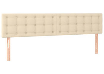 Zagłówek do łóżka z LED kremowy 160x5x78/88 cm tkanina WM-3122057