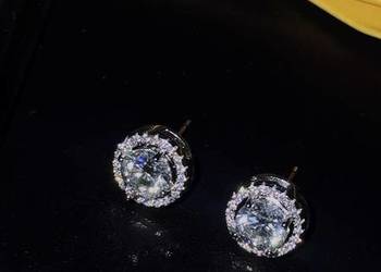 Kolczyki vvs1 moissanite earrings icedout diamenty 2 karaty srebro 925