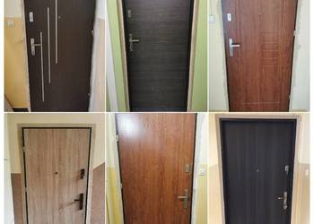 Drzwi wejściowe do mieszkań w bloku z montażem