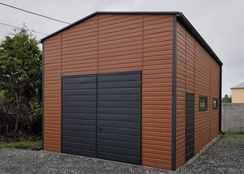 Blaszana hala 5×8m – jasny brąz matowy/ grafit matowy