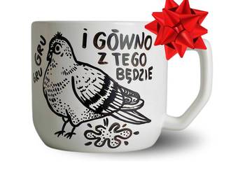 Kubek Ceramiczny Ręcznie Malowany GOŁĄB 300ml Prezent Do Pracy