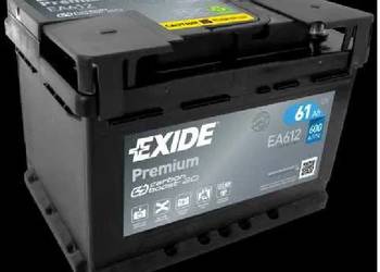 Akumulator 61Ah 600A Exide Premium  EA612 PRAWY PLUS