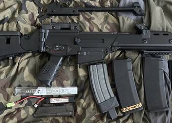 Replika ASG karabin g36C JG AEG magazynki m4 szyny Kolimator bateria lipo