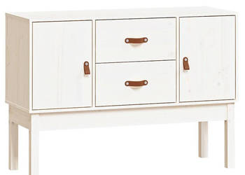 Szafka biała 110x40x78 cm lite drewno sosnowe WM-823525