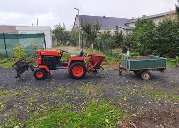 Mini traktor pług do śniegu solarka przyczepa