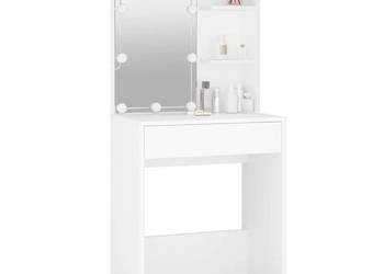 vidaXL Toaletka z oświetleniem LED, biała, 60x40x140 cm(SKU:808828)