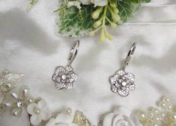 Kolczyki srebrne ze stali chirurgicznej celebrytka róża