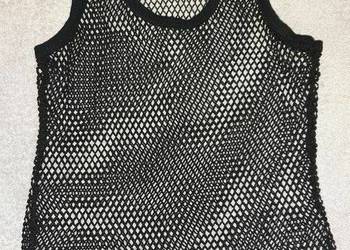 Czarna ażurowa bluzka, koszulka, top, XS/S, 34/36