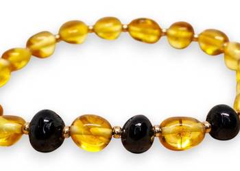 Bransoletka z bursztynu, BURSZTYN bałtycki cytryna, wiśnia #865