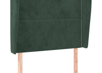 Zagłówek uszak ciemnozielony 103x23x118/128 cm aksamit WM-3117861