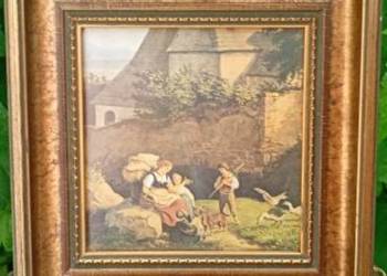 Sielski krajobraz - obrazek w złotej ramie
Adrian Ludwig Richter (1803-1884