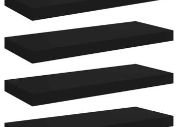 vidaXL Półki ścienne, 4 szt., czarne, 60x23,5x3,8 cm(SKU:323834)