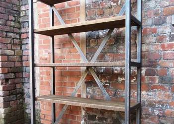 Regał LOFT NA WYMIAR na książki sklepowy stalowy PANCERNY mal. PROSZKOWO