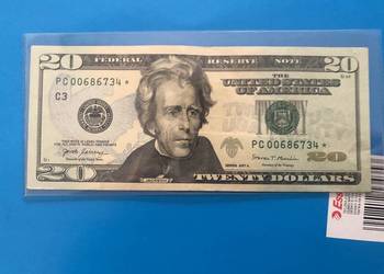 Banknot 20 dolarowy - ciekawy numer i gwiazdka