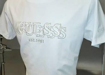 T-shirt męski Guess Regular Fit - duże logo, rozmiar M nowość