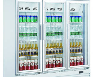 Witryna Chłodnicza Przeszklona 3-Drzwiowa 1300L 12-Półek 1560x725x2036