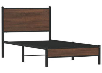 Łóżko Czarne Metalowe Rama Łóżka Metalowa Ze Stelażem 90x200 cm WM-4007915
