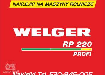 Naklejki na prasę Welger RP 220, odporne, laminat UV