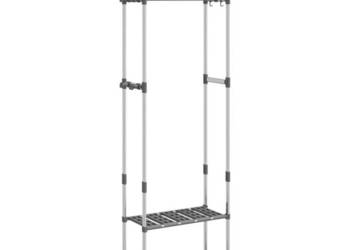 Wieszak na ubrania z 3 półkami srebrny 59x29x192 cm aluminium WM-344385