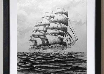 Rysunek Dar Pomorza 30x40/21x30 praca ręczna papier art 300g/m2