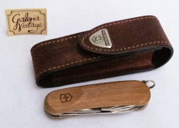 Victorinox Evowood nowy szawajcarski scyzoryk drewniany skórzane etui