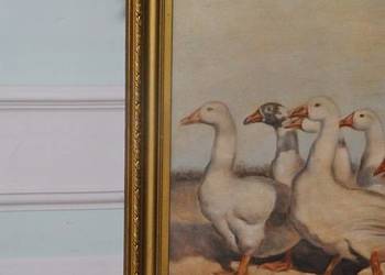 Wł Tetmajer - Dziewczynka z Gęsiami - Polski Obraz Olejny na Płótnie