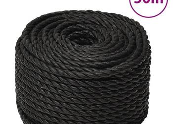 vidaXL Linka robocza, czarna, 20 mm, 50 m, polipropylen(SKU:153030)