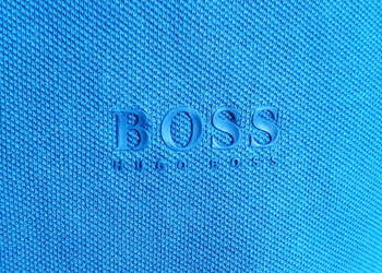 Koszulka polo z długim rękawem Hugo Boss niebieska