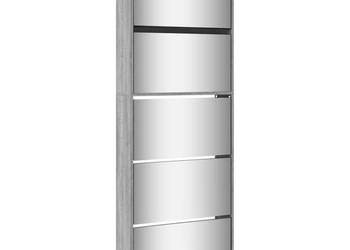 Szafka na buty z lustrem 5 poziomów szary dąb 63x17x1695 cm WM-3228284
