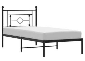 Łóżko Metalowe Czarne Rama Łóżka Ze Stelażem 90x190 cm WM-374331