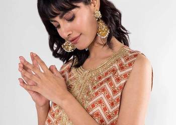 Nowa tunika indyjska S 36 orient boho hippie kameez wzór kwi