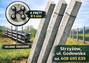 Słupek betonowy  Słupki do siatki leśnej